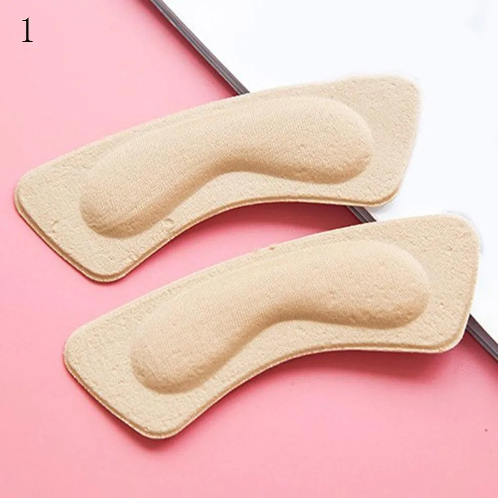 2pcs Practical Sticky Fabric Heel Inserts/ Insoles Pads Cushion