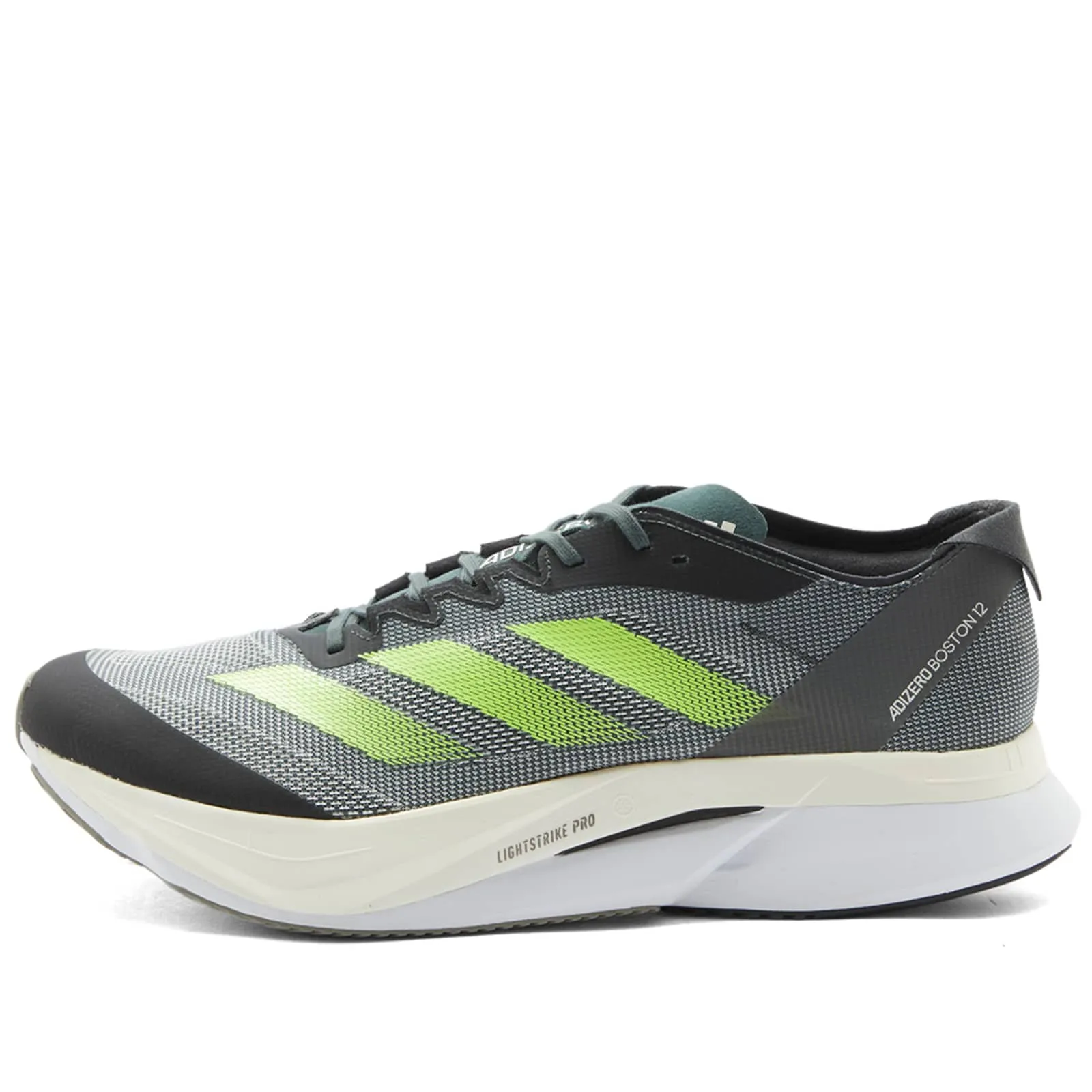 Adidas Adizero Boston 12 M Sneakers, Legend Ivy, Lucid Lemon & Silver Pebble