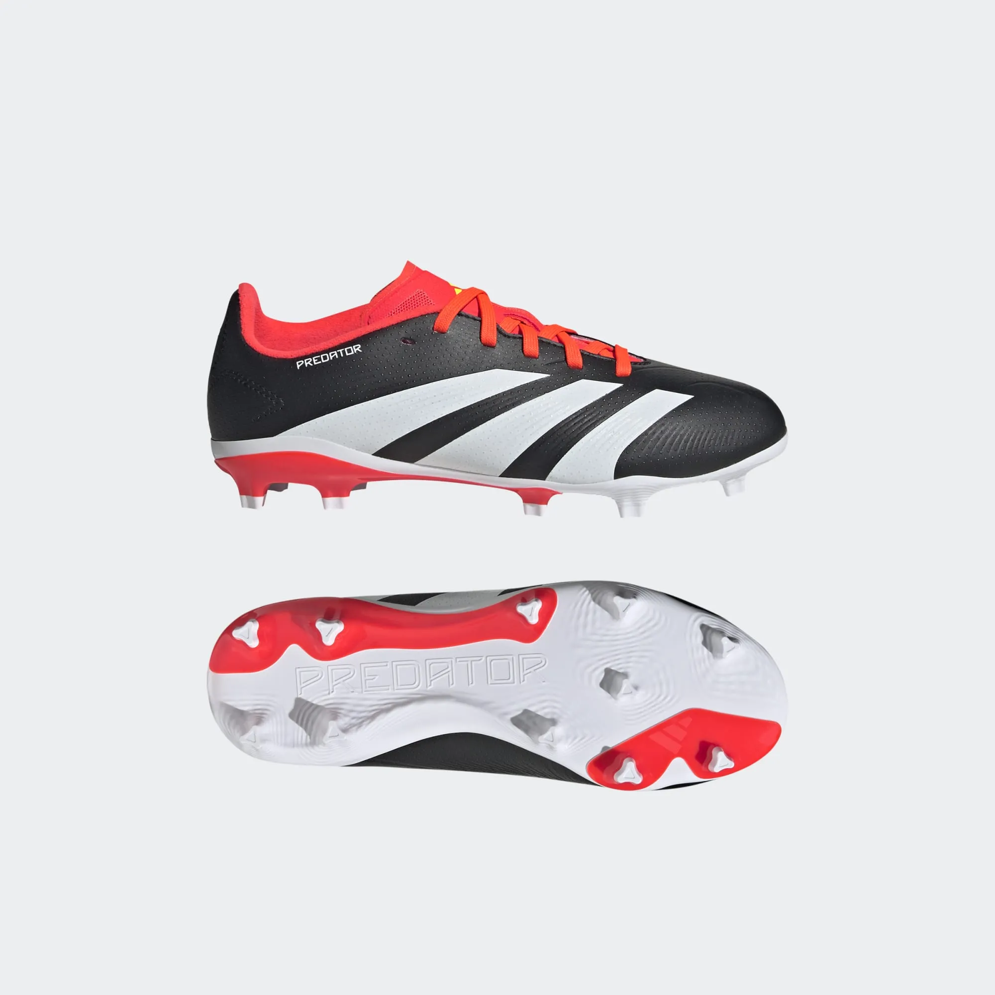 adidas Predator League FG Boots- Black/White/Red- JUNIOR