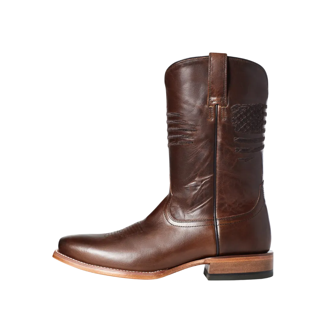 Ariat Men's Circuit Patriot Bar Top Brown Square Toe Boots