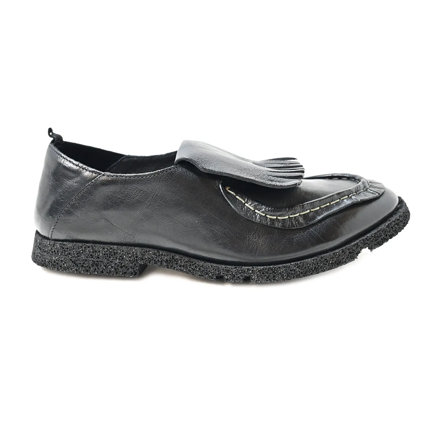 BELLE 02 - moccasin leather black