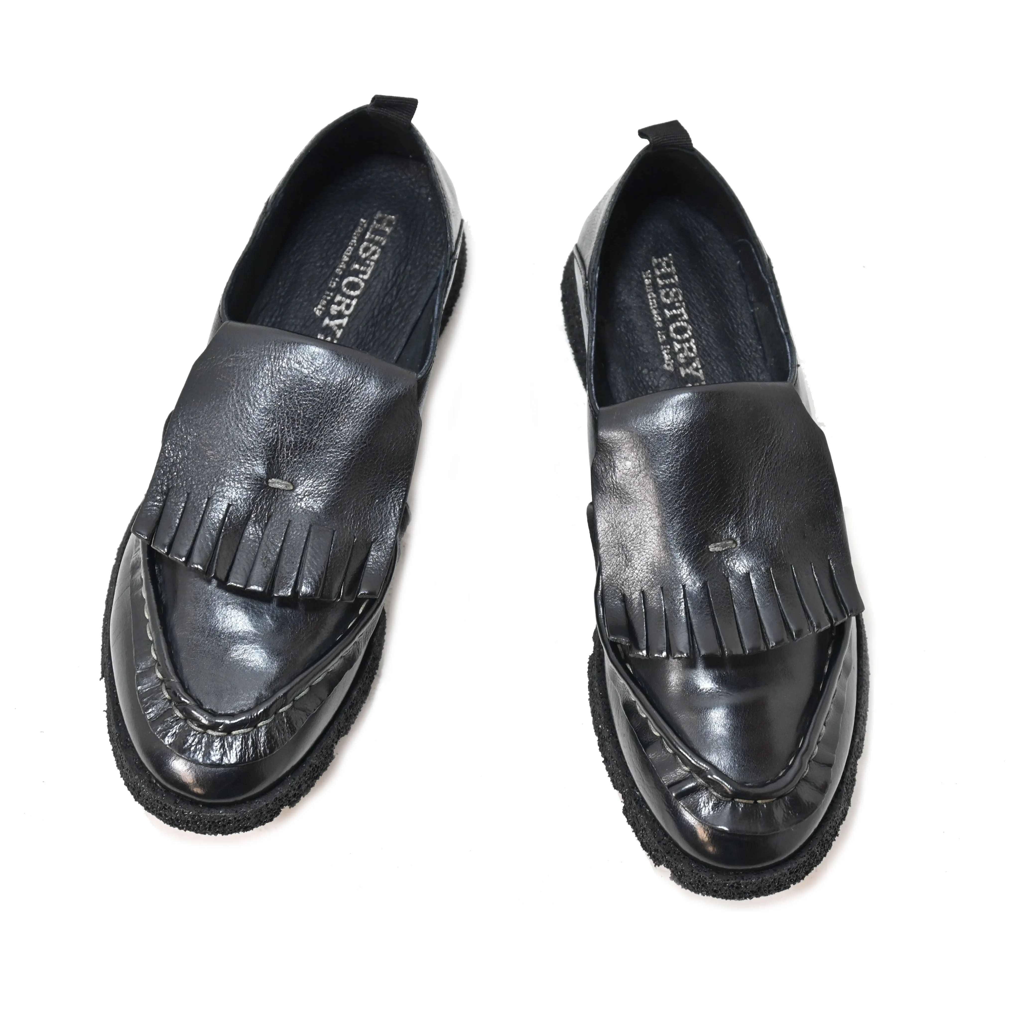 BELLE 02 - moccasin leather black