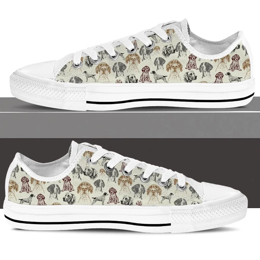 German Shorthaired Pointer Low Top Shoes - Low Top Sneaker, Dog Printed Shoes, Canvas Shoes For Men, Women