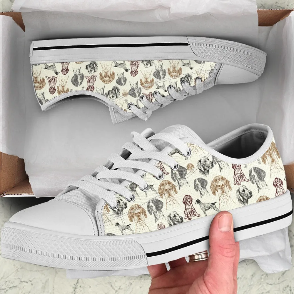 German Shorthaired Pointer Low Top Shoes - Low Top Sneaker, Dog Printed Shoes, Canvas Shoes For Men, Women