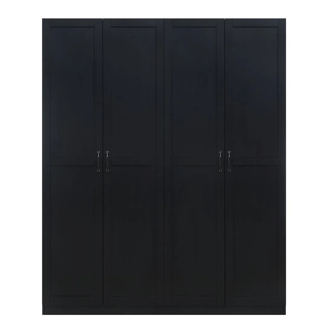 Manhattan Comfort Hopkins Modern  Storage Closet 3.0 in Black - Set of 2