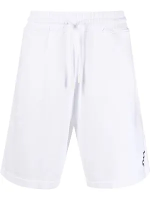 Marcelo Burlon Tempera Cross Basket Shorts White Black