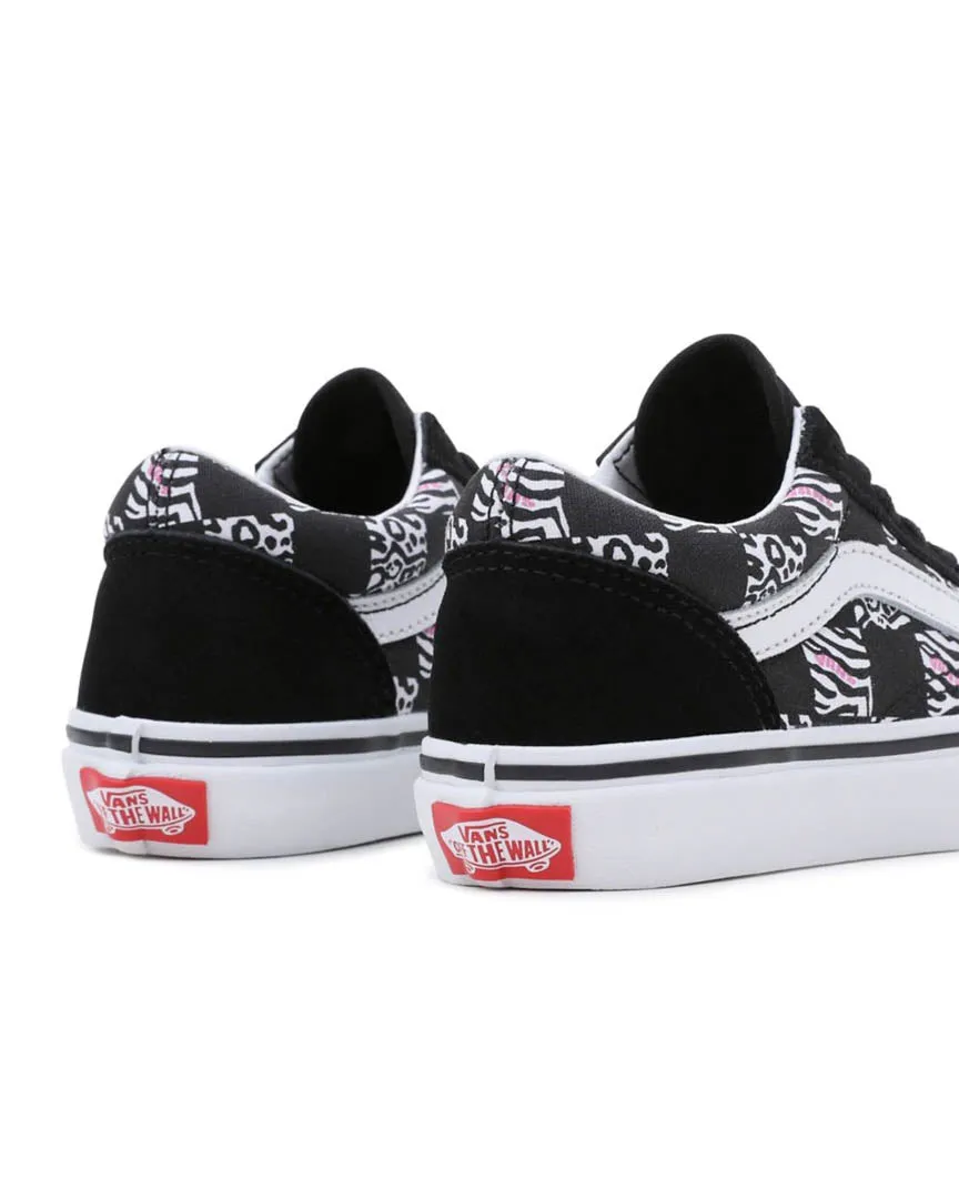 Old Skool Shoes - Zebra Daze Black