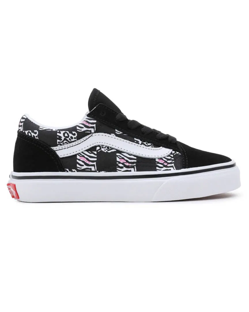 Old Skool Shoes - Zebra Daze Black