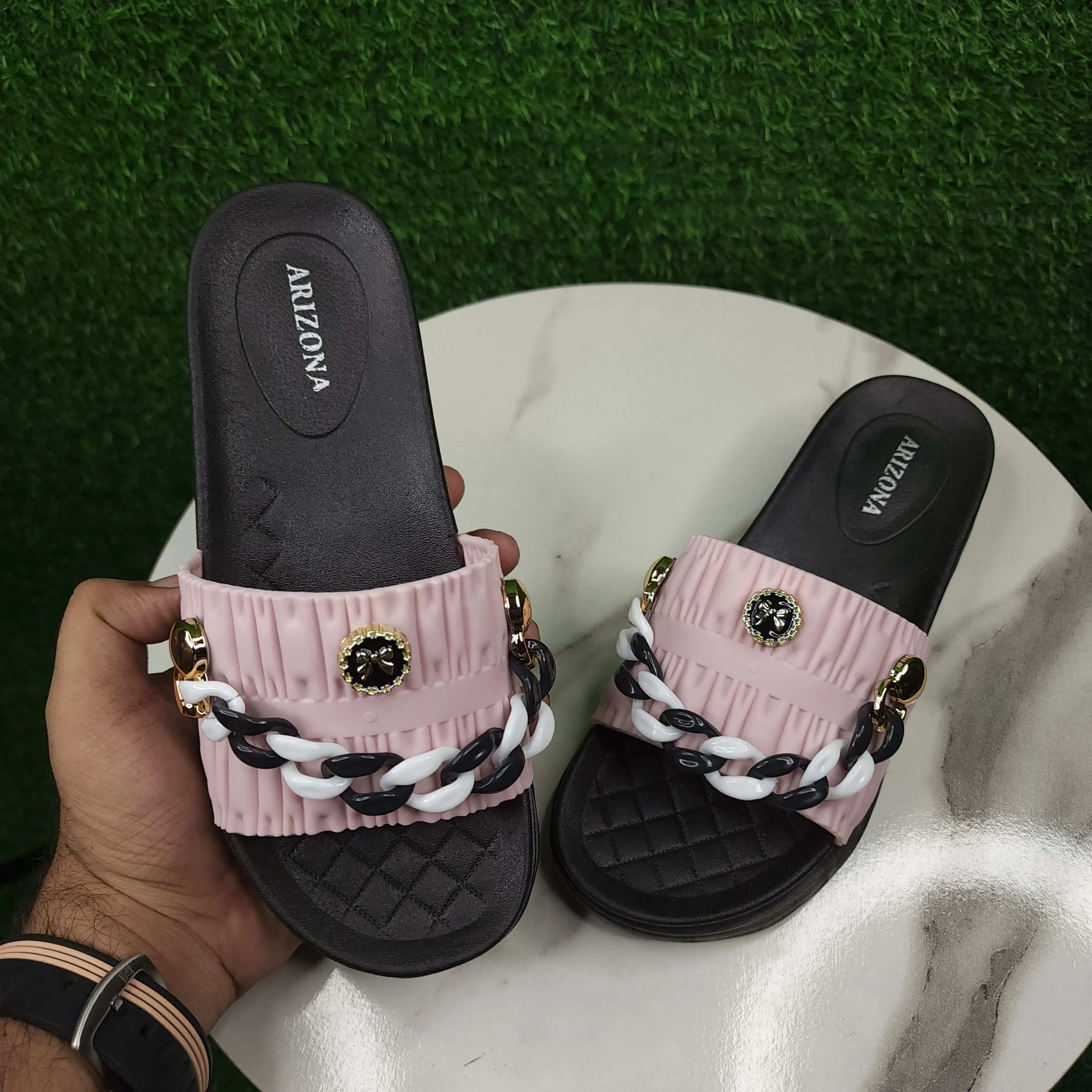 Pink Chain Slides