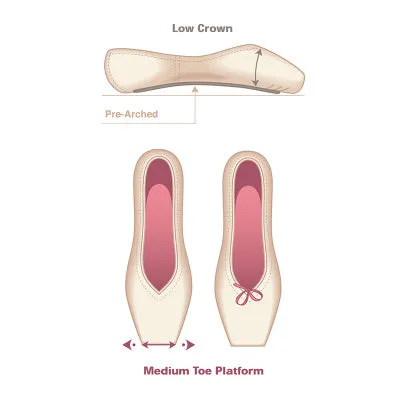 Russian Pointe Sapfir V-Cut Pointe Shoes - Flexible Hard Shank