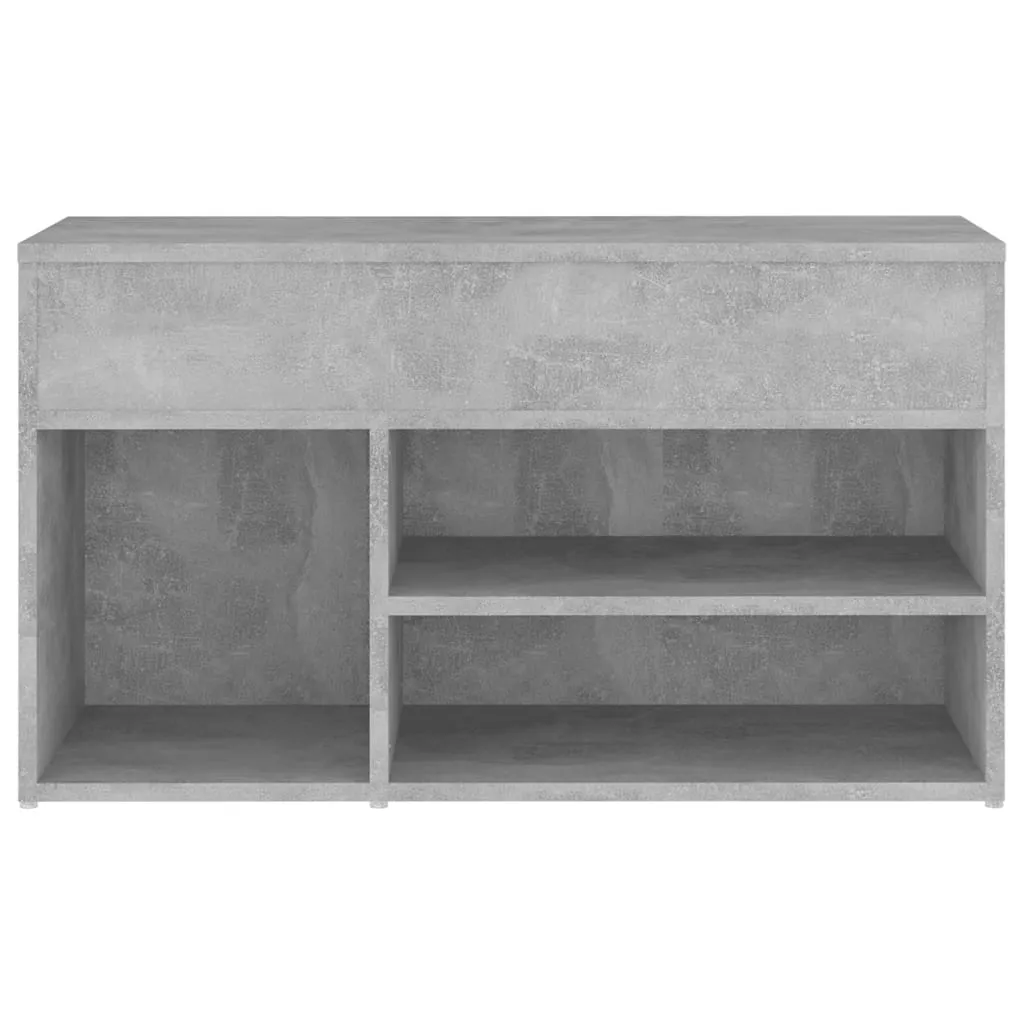 Shoe Bench Concrete Grey 80x30x45 cm Chipboard