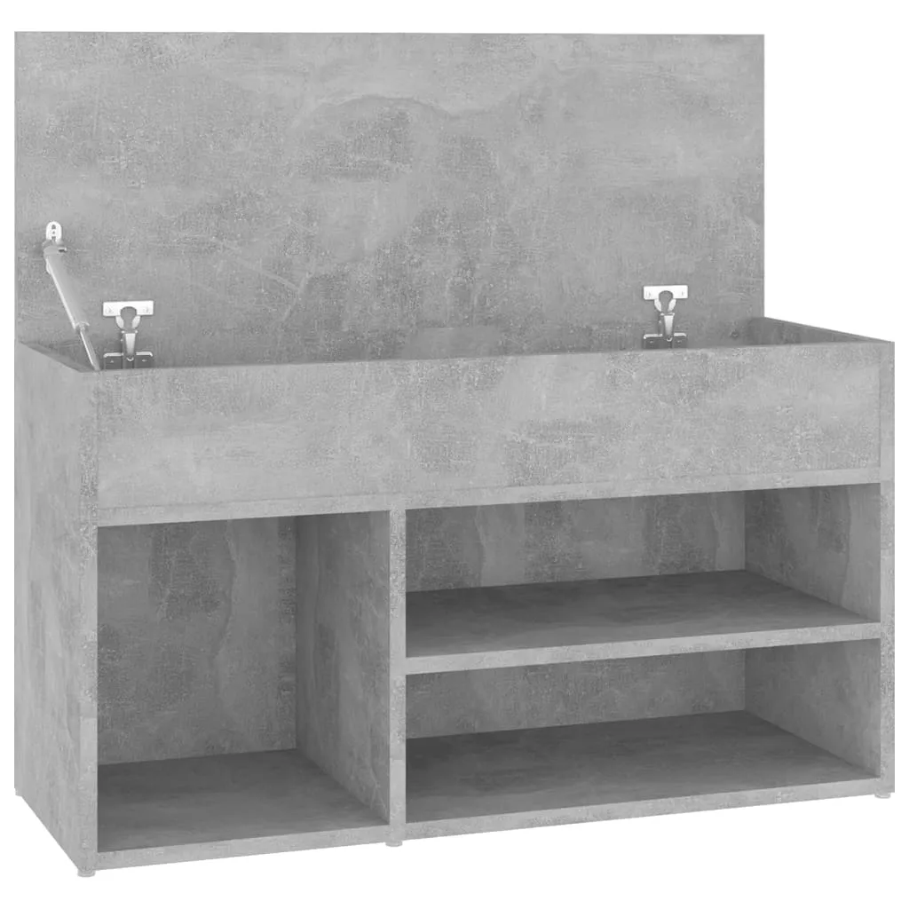 Shoe Bench Concrete Grey 80x30x45 cm Chipboard