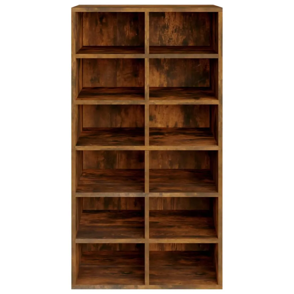 Shoe Rack Smoked Oak 54x34x100.5 cm Engineered Wood