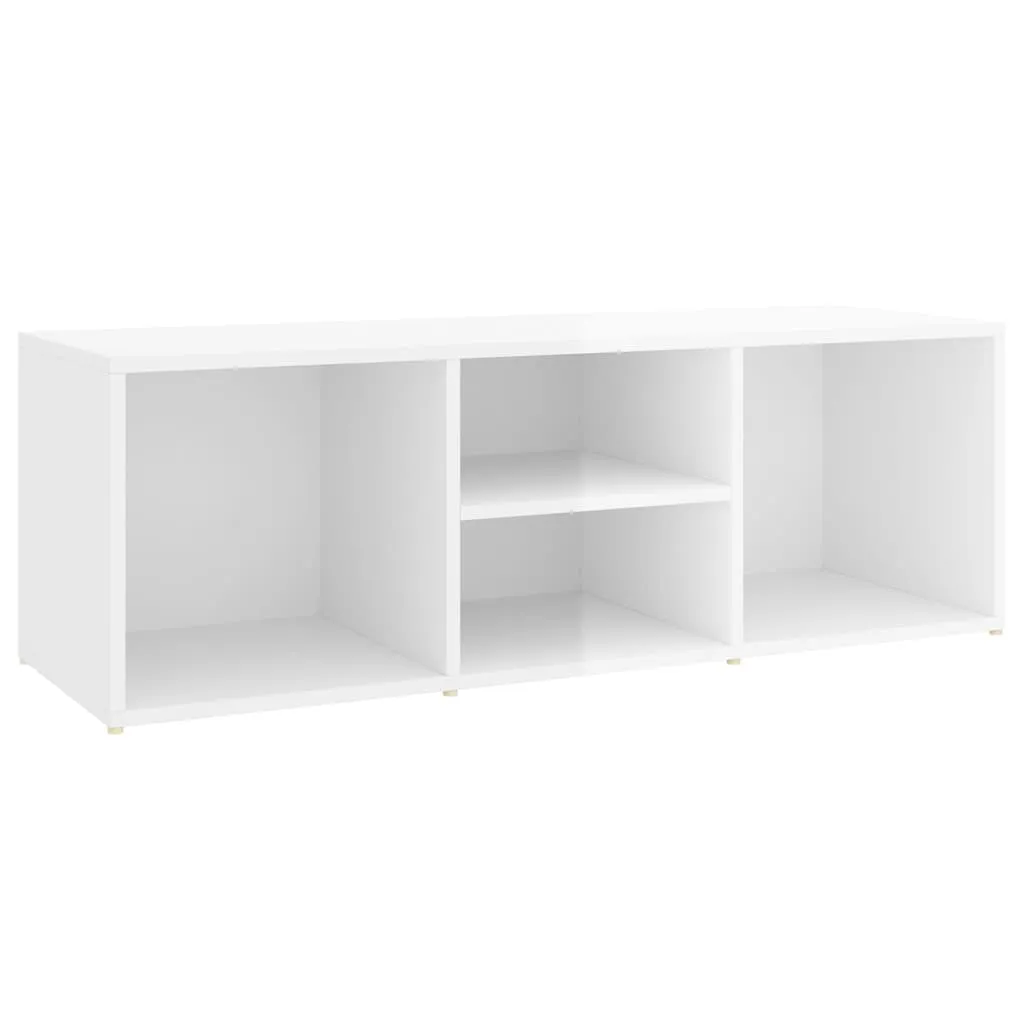 Shoe Storage Bench High Gloss White 105x35x35 cm Engineered Wood