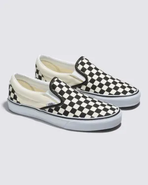 VANS UNISEX CLASSIC SLIP ON CHECK BLACK/WHITE CASUAL SNEAKER SHOES