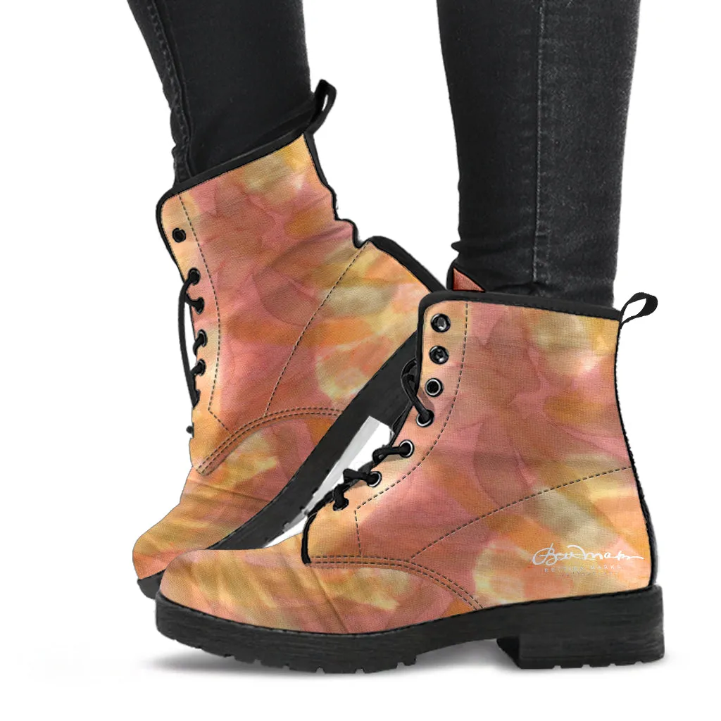 Watercolor Smudge Leather Boots (Vegan)