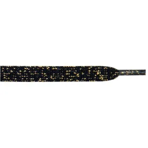 Wholesale Metallic Flat 3/8" - Black/Gold (12 Pair Pack) Shoelaces