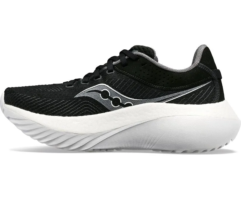 Women's Saucony Kinvara Pro Color: Black | White (WIDE WIDTH)